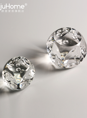 北欧现代水晶色子创意摆件客厅书房办公室酒N柜卧室家居装饰品摆