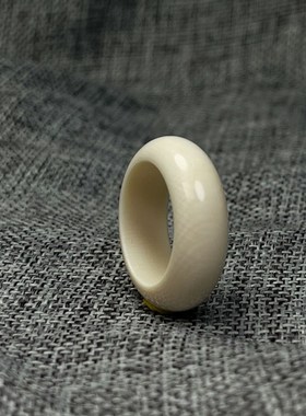 猛犸牙素面戒指指环n简约时尚男女情侣素圈小跑环大内径文玩跑环