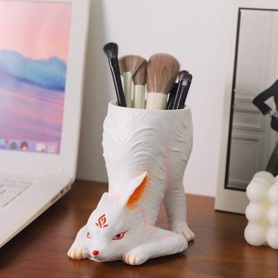 创意可爱狐狸化妆刷筒办公室梳妆台家用桌面笔筒收纳桶装饰品摆件,收纳整理,化妆刷收纳盒/桶,淘宝优惠券,粉丝福利购,淘宝优惠卷