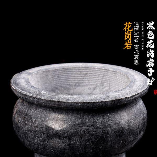善唯黑色花岗岩圆形香炉大理石石头家用灵堂墓地祭祀供奉小号摆件,家居饰品,石雕,淘宝优惠券,粉丝福利购,淘宝优惠卷