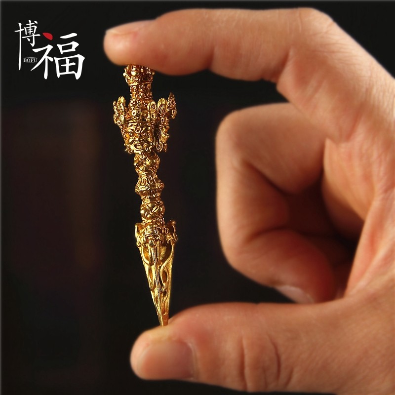 纯铜尼泊c尔普巴降魔杵金刚杵橛男女士护身挂件保平安法器配饰吊