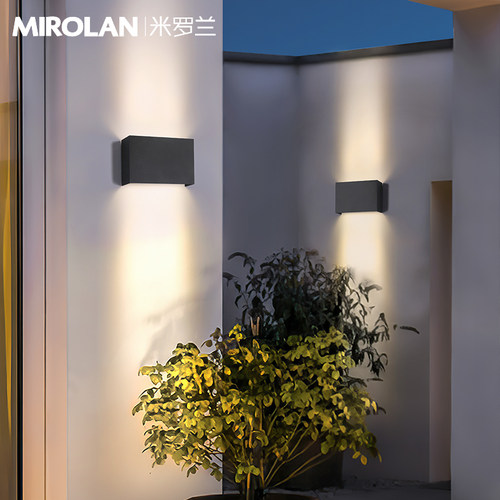 洗墙灯户外防水壁灯太阳能户外庭院灯外墙柱子壁灯室W外壁灯花园