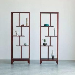 赞比亚血檀博古架实木明清红木多宝阁家具茶叶茶室展示加柜置物架