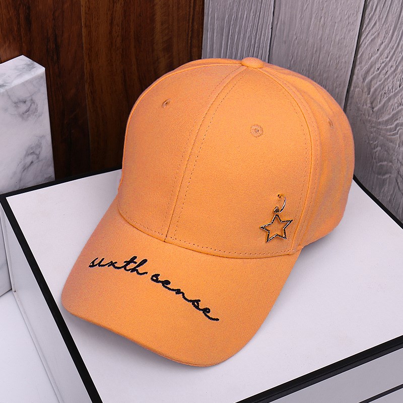 挂链五角星刺绣棒球帽男明星春夏同款鸭舌帽O时尚嘻哈太阳遮阳帽