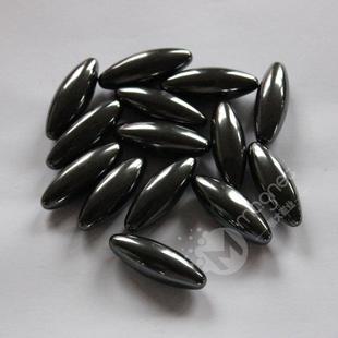 40*15品质工厂：黑色光亮磁性橄榄球磁铁，抛光磁性蛇蛋石