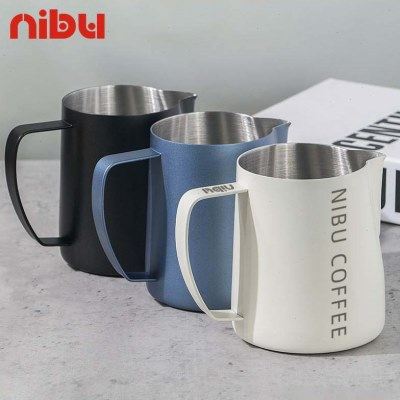 尼布咖啡拉花杯304不锈钢加厚压纹尖嘴拉花缸意式奶泡杯450 700ML,餐饮具,拉花缸/拉花杯/打奶缸,淘宝优惠券,粉丝福利购,淘宝优惠卷