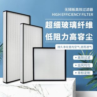 ffu无隔板高效过滤网超细玻纤空气净化器滤芯工业除尘送风洁净棚