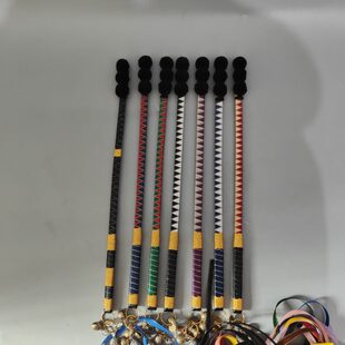 文王鼓鞭  二神鼓藤条鞭 武王鞭人毛球软鞭   牛皮大神鼓鞭