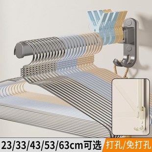 免打孔阳台隐形晾衣神器酒店式 伸缩晾衣杆太空铝折叠.晾衣架壁挂