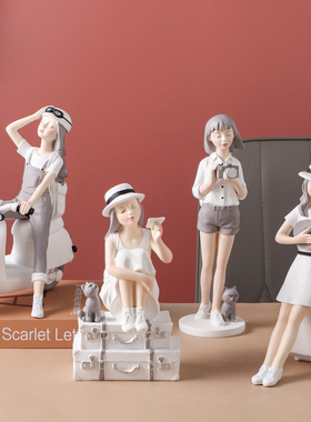 家居装饰品客厅房间办公桌面女孩摆件创意M现代乔迁新居礼物小摆