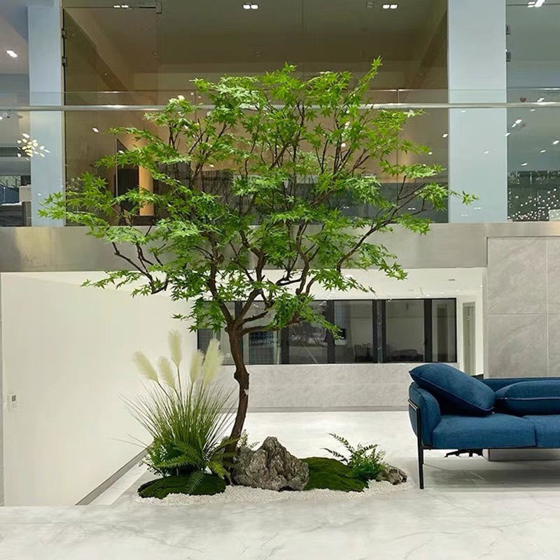 彷真枫树禅意盆景植物造景餐厅装饰室内绿化绿植日U式景观假树摆