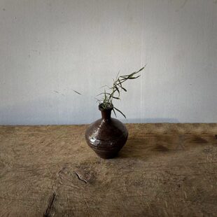 老土陶花瓶复古怀旧风侘寂风花瓶民国时期包老干花花瓶可装水