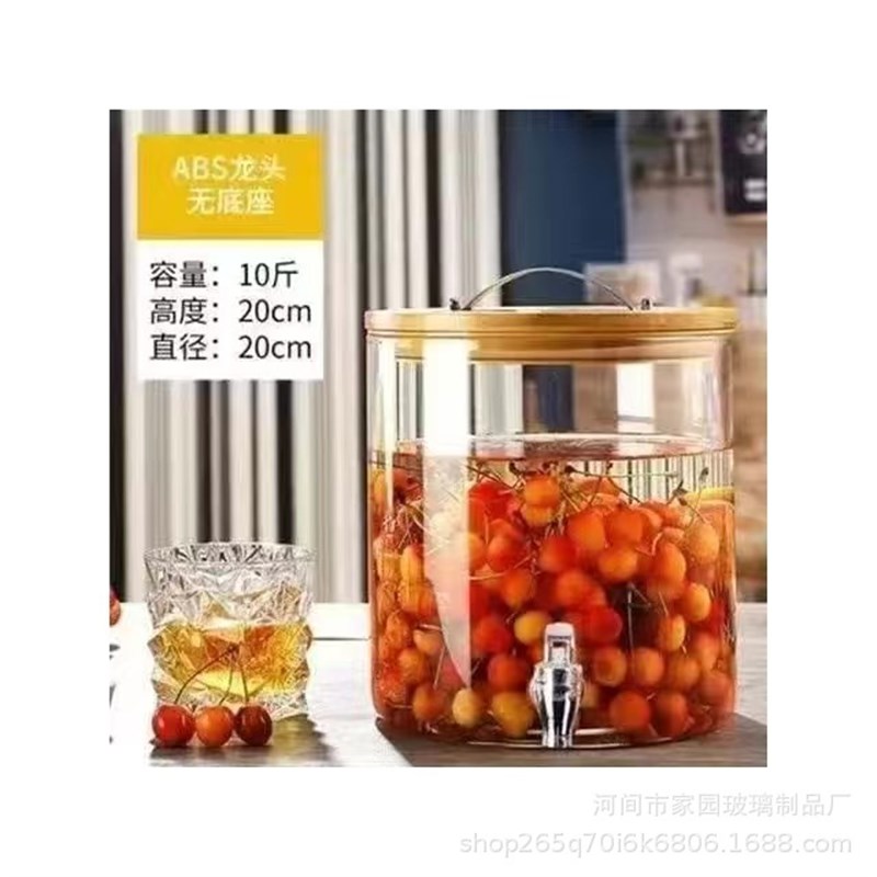 现货供应b玻璃泡酒瓶 泡酒器酒吧歌厅玻璃罐 泡酒桶家用带龙头