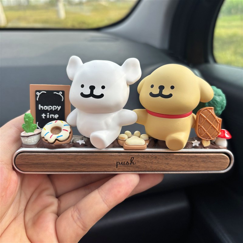 线条小狗停c车号码牌高级临时挪车电话女车载摆件汽车饰品2025新