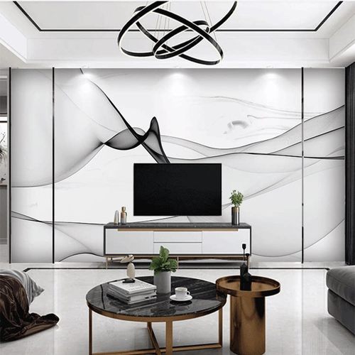 3d电视背景墙壁纸壁布客厅大气立体轻奢仿大理石T壁画简约现代8d