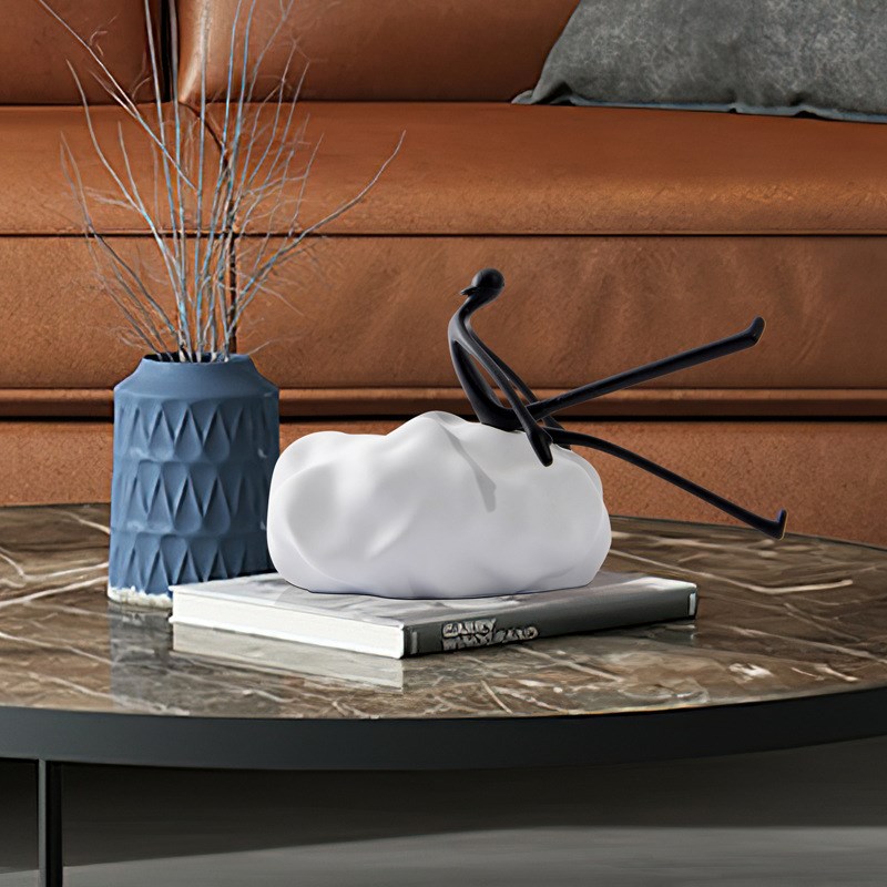 现代简约意式轻奢抽象人物v雕塑艺术品样板间极简家居软装饰品摆