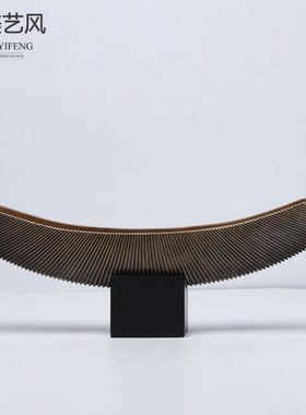 现代简约新中式船型雕塑摆件客厅电视柜软装售楼处别墅玄关装饰品