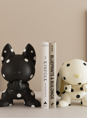 创意兔子书档摆件酒柜客厅书房书柜家居装饰品儿童房可Y爱书立摆