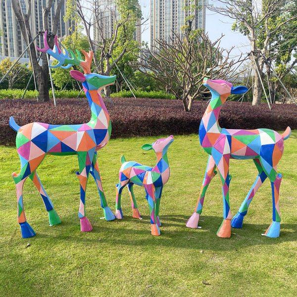 户外玻璃钢几何梅花鹿雕塑抽象庭院花园草坪装饰摆件园林景观小品,家居饰品,户外/庭院摆件,淘宝优惠券,粉丝福利购,淘宝优惠卷