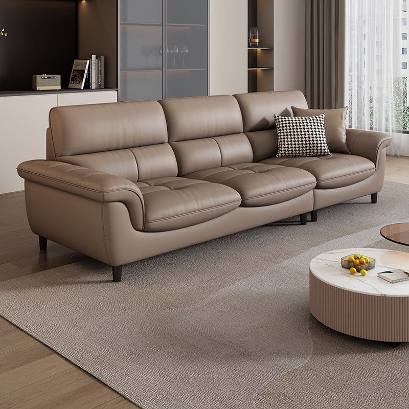 岚瑟琳意式极简真皮沙发头层牛皮客厅简约现代小户U型轻奢直排新