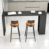 北欧岩板吧台桌酒吧家用客厅靠墙餐厅窄长条高脚柜式 组合高脚桌子