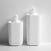 幼儿园儿童洗手盆户外卫生间一体洗脸盆彩色亲子洗手台陶瓷立柱盆