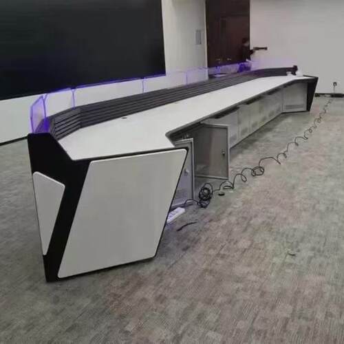厂家异形烤漆控制台V型监控室调度台操控台科技感U型会议桌办公桌