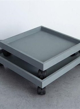 仿水泥移动托盘花盆接水盘v底盘座灰色正方形带滑轮子轱辘向北欧