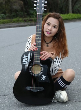 单板JIZHILIN38-41寸新手初学者民谣L木吉他学生青少年入门乐器