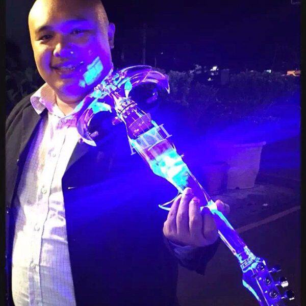 新款吉它琴头水晶小提琴 水晶电子小提琴  透明电子小提琴