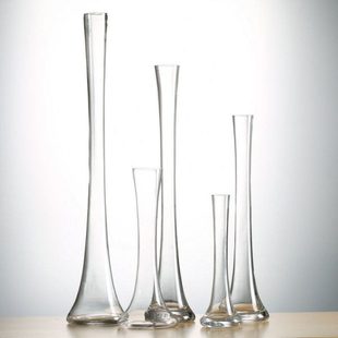 单支花瓶玻璃 细高长款花插 台面落地花瓶 装花球摆设创意花器