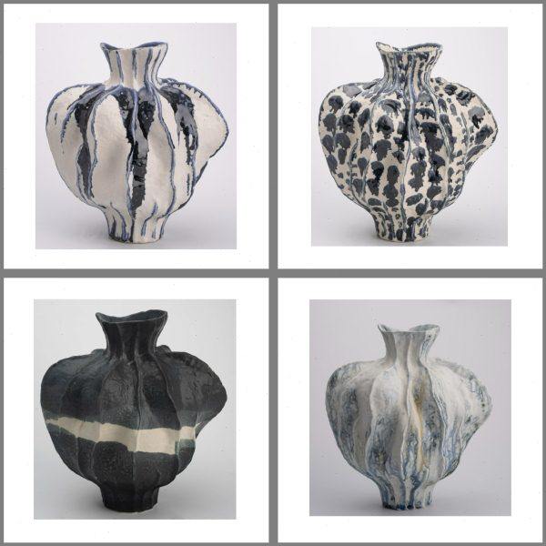 侘寂风鎏墨班青陶瓷花瓶家居样板间手工花艺花器中古艺术饰品摆件,家居饰品,花瓶,淘宝优惠券,粉丝福利购,淘宝优惠卷