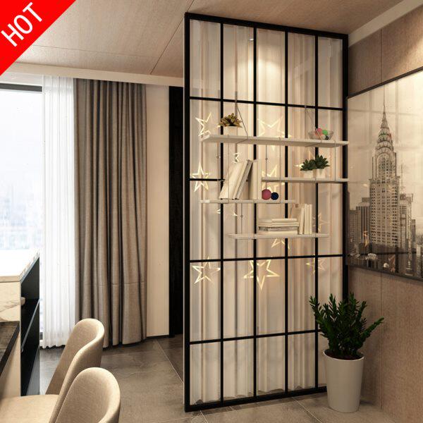 北欧卧室隔断墙房间客厅屏风铁艺玄关餐厅装饰镂空入户办公室家用