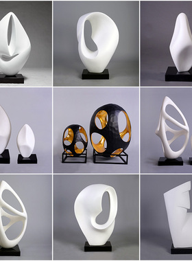 抽象树脂雕塑艺术品摆件酒店配饰别墅样板间陈设现U代家居饰品定