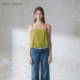 GUO JINGYI2026春夏简约通勤黄绿色针织系带肌理吊带女士