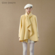 鹅黄双面波浪围巾大衣呢子外套 JINGYI25秋冬新品 刘念同款 GUO