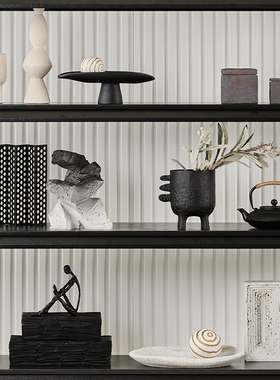 售楼部展厅客厅书房软装s样板间高级感轻奢书架书柜桌面装饰品摆