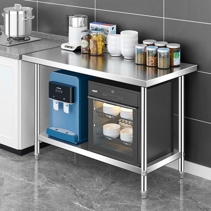 不锈钢工作台厨房专用灶台架子商用操作I台桌子饭店置物架台面案