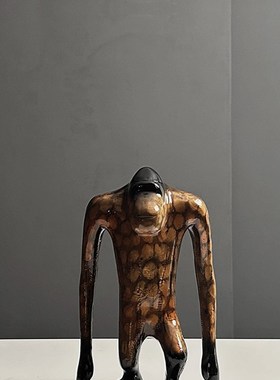 样板间轻奢长臂猿创意动物摆件客厅书房博古O架电视柜软装饰工艺