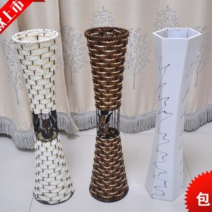 饰摆放花架 插花桶家居装 60CMc木桶 铁艺花器花槽花桶花瓶复古欧式