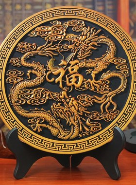 活性炭雕工艺品酒m柜电视柜客厅龙摆件办公室装饰品碳雕摆设礼品