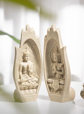 树脂工艺品佛手创意摆件家居客厅装饰G品电视柜博古架桌面禅意摆