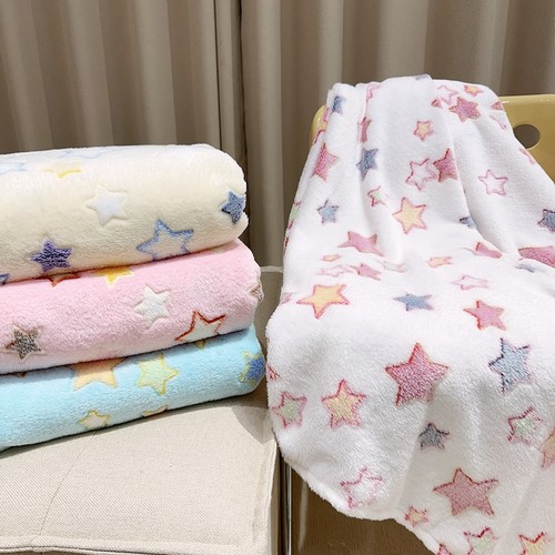 闪闪大小星毛绒毯法兰绒休闲沙B发空调双午睡毯学生宿舍盖毯子