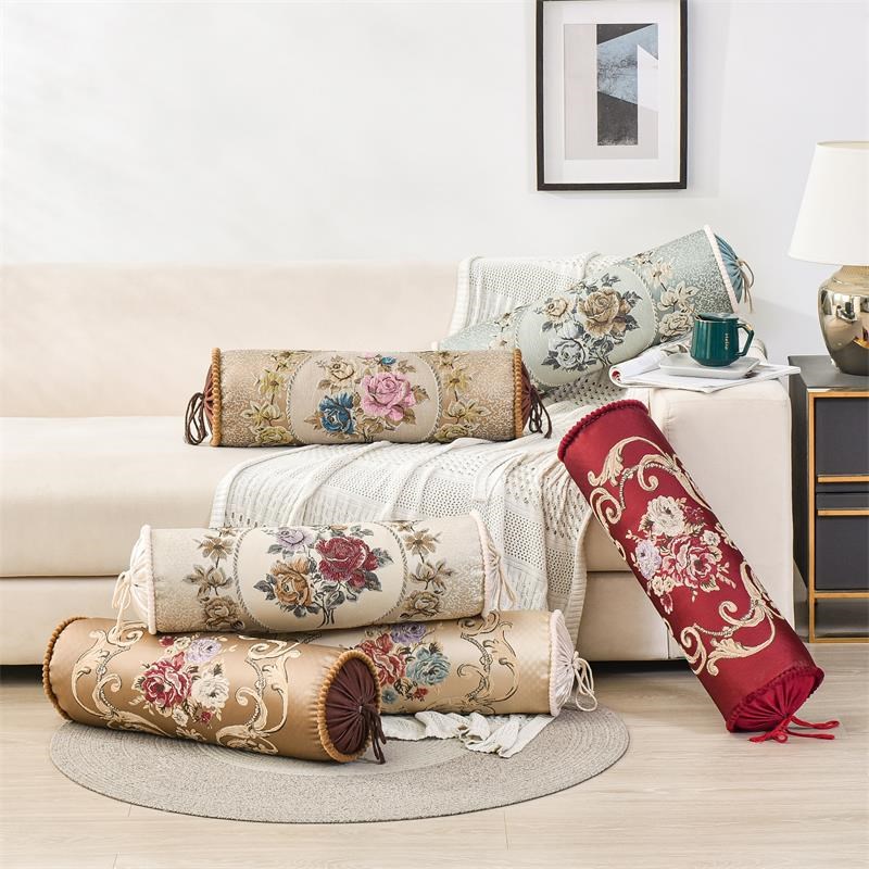 欧式风格糖果枕头沙发抱枕圆柱形枕套荞麦壳护颈枕颈Y椎睡觉长条