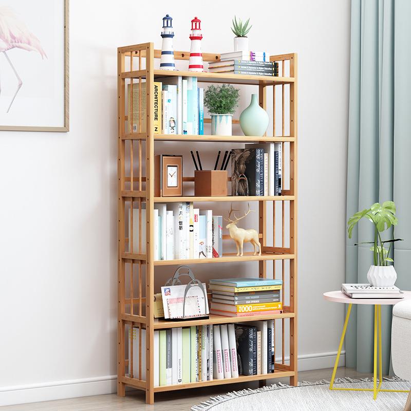 简易书架落地面置物架书房办公室家用收纳架儿童学生书柜客厅组装