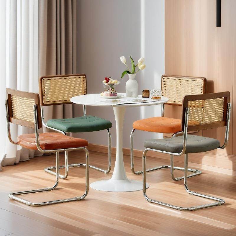 久坐不累员工办公椅子实木弓形椅酒店书房藤编椅民宿中古椅餐桌椅