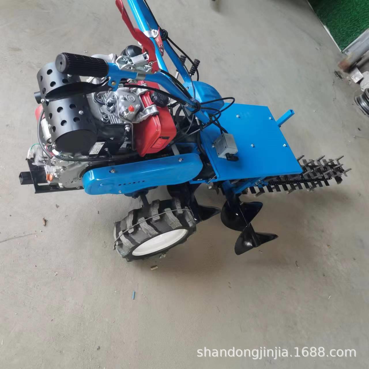 双链条手扶挖槽机自来水管道挖沟机 开肥沟柴油管道开槽机