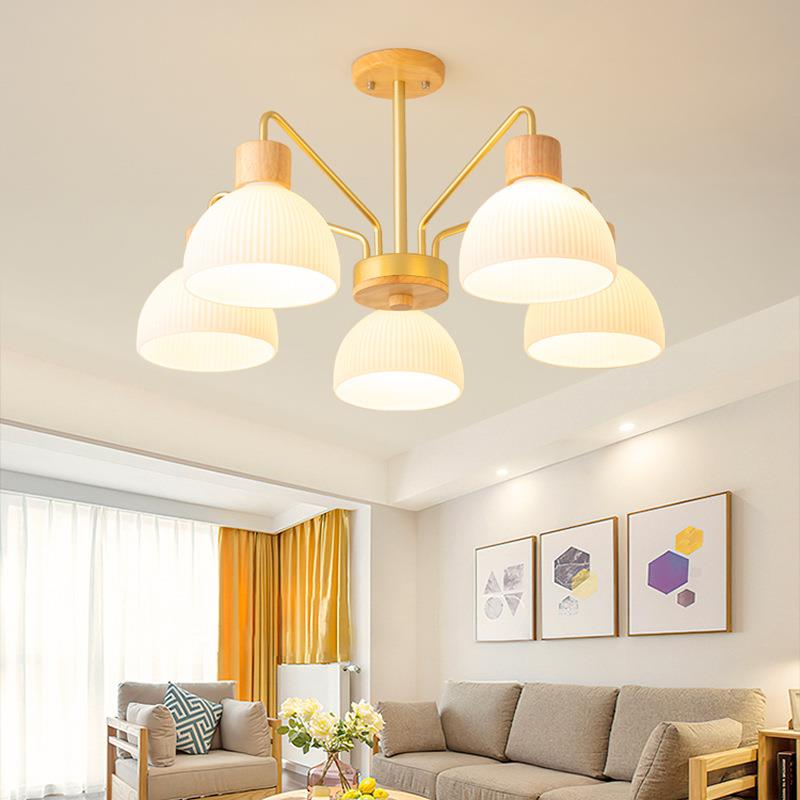 2022新款北欧原木餐厅灯简约小客厅卧室吊灯艺术吧台饭厅餐桌吊灯