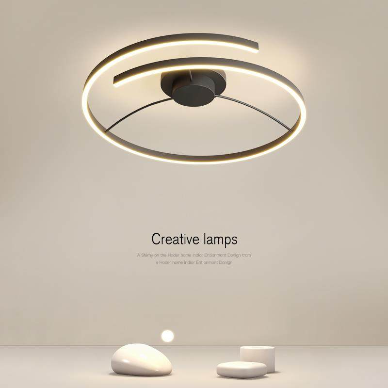 现代简约卧室灯圆形led吸顶灯北欧极简书房厨房餐厅房间主卧灯具