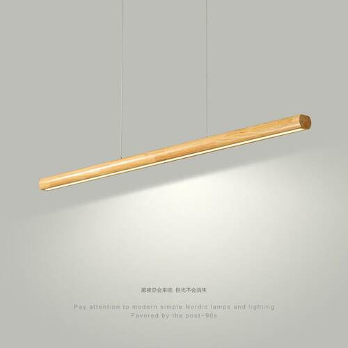 胡桃木餐厅吊灯日式简约实木灯具新中式禅意茶室灯长条书房餐桌灯